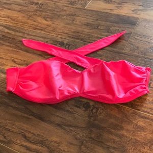Albion Fit Hot Pink Bandeau Bikini Top